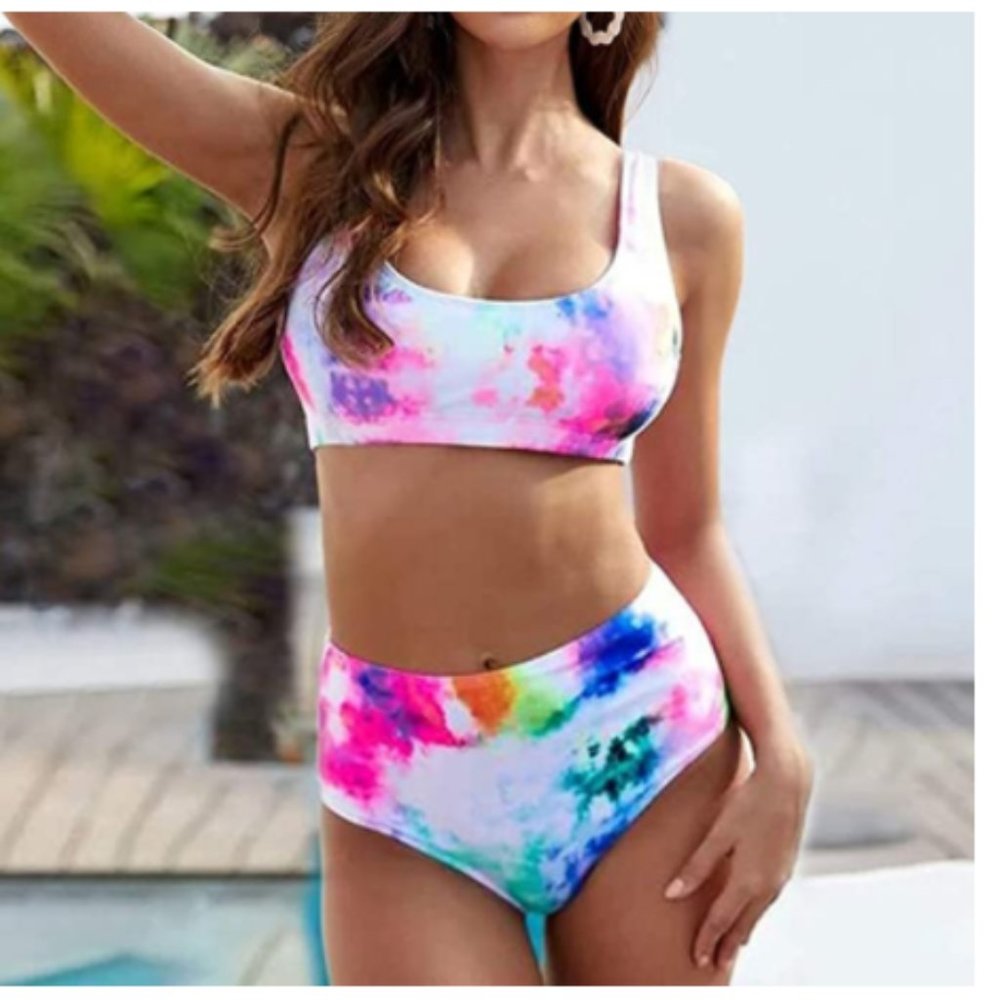 Bright Splash Multicolor Sporty Bikini - Picture 4 of 4